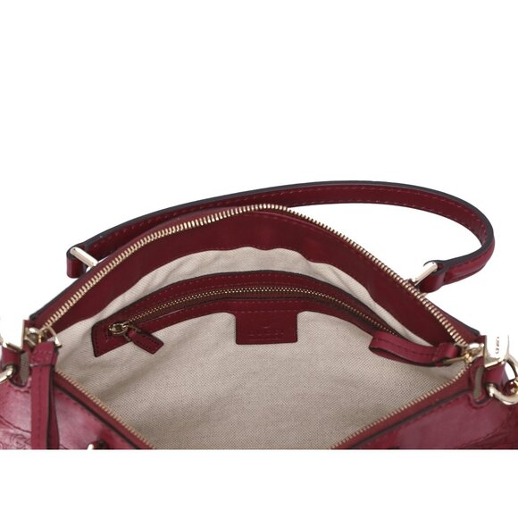 GUCCI Mayfair Guccissima GG Handbag 269894 Bordeaux Leather - Picture 7 of 8